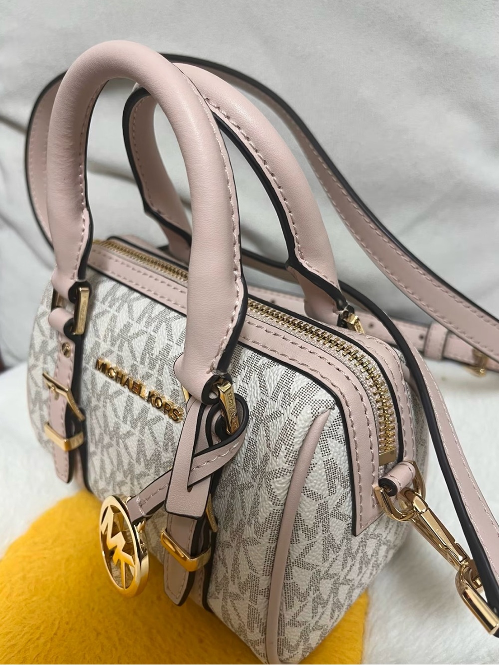 Michael Kors Blush Pink MK Logo Mini Satchel - Picture 4 of 4